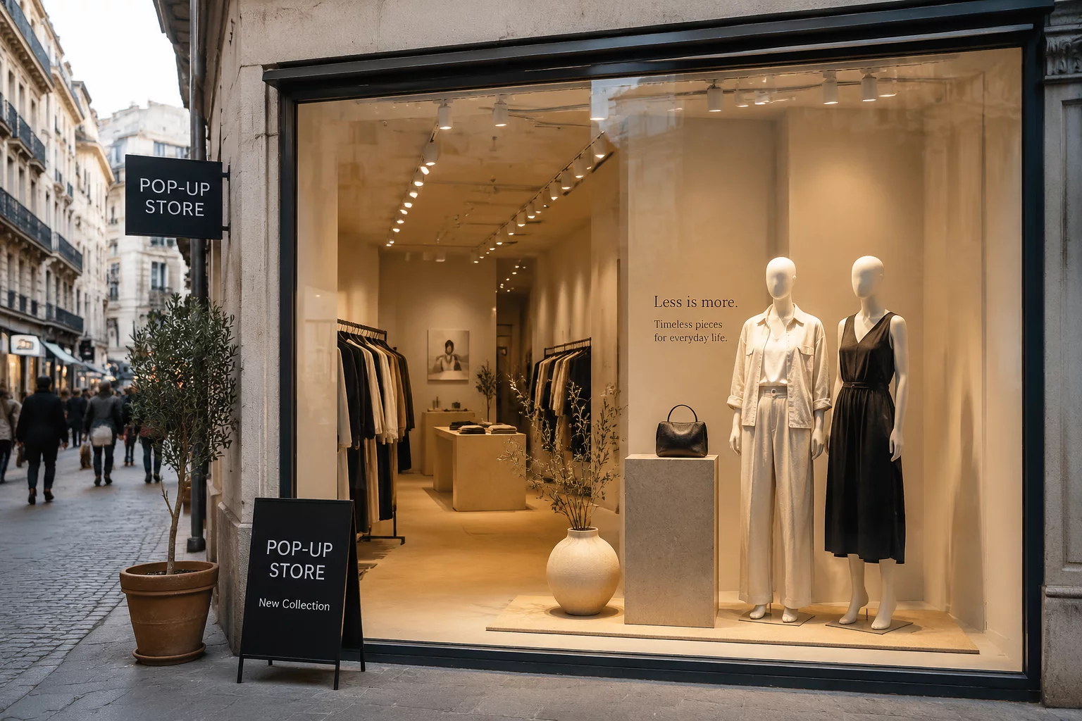 Vitrine de la boutique éphémère
